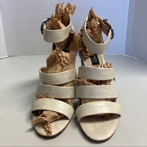 JONES NEW YORK,Cream,Cone Block, Open toe,Gladiator Heels,Sz 6.5 M, Jessie Style - Picture 3 of 14